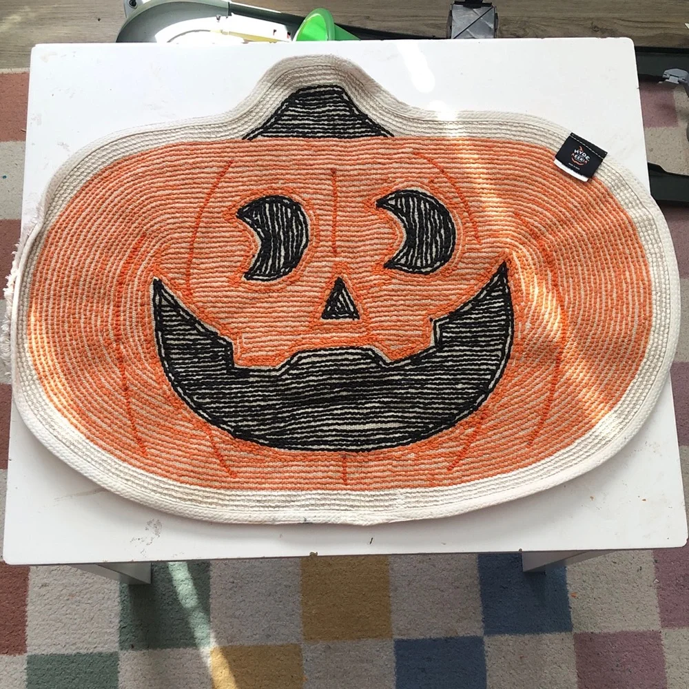 🥧 Halloween Pumpkin Jack-O'-Lantern Door Mat